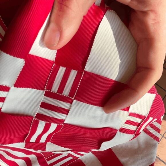 Vintage 1950s Style Victor Costa Strapless Dress Woven Ribbon Bodice - Picture 12 of 13